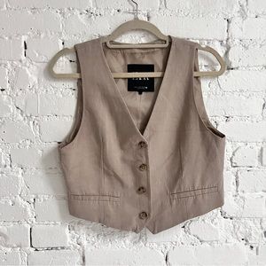 Zara Tan linen blend vest size medium